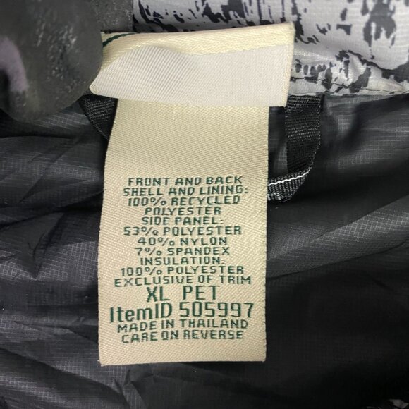 LL Bean Puffer Vest Women's XLP Petite Gray Camo Primaloft Packaway Packable - Picture 7 of 12